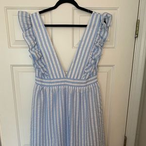 Pink Lilly X Caitlin Covington Blue Striped Dress